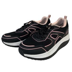 Zefuher Womens Size 7.5 Black Pink Sneakers Lace Up Low Top Running Tennis Shoes